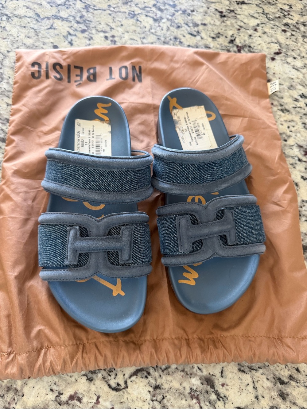 Sam edelman Women's Blue Denim Slides Sandals Size 5.5